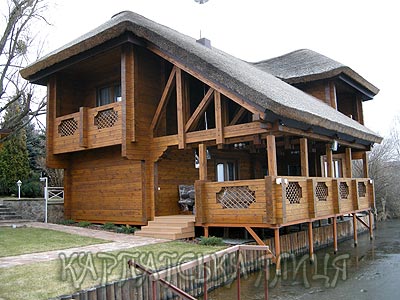 Wooden log houses construction